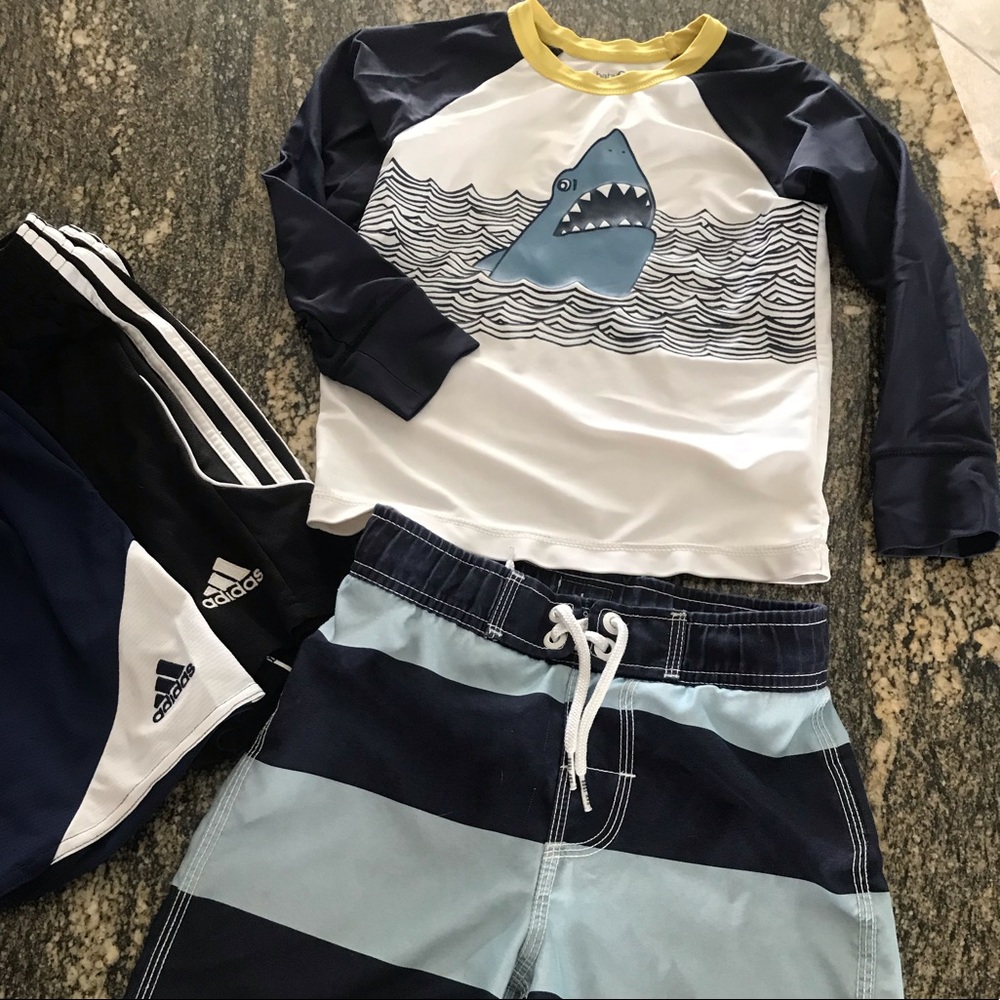 3/$30- GAP/Adidas boy active/swim bundle sz 4-5